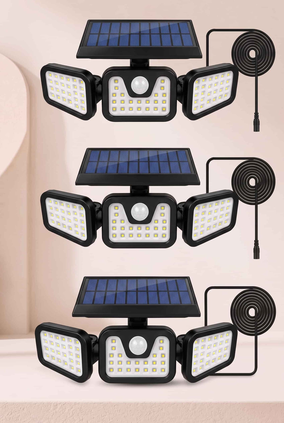 KIT de 3 Lamapras solares de 3 cabezas premiun